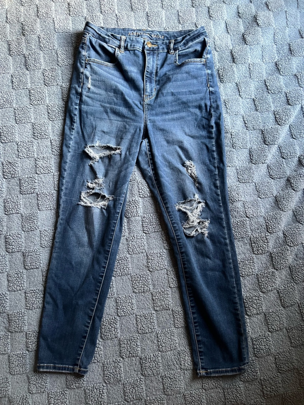 American Eagle Outfitters Ripped Dark Blue Skinny Jeans
